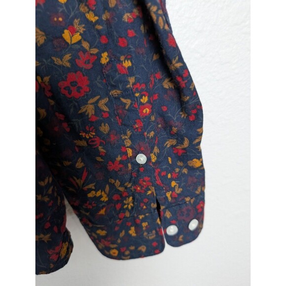 Express‎ Floral Black Button Up Shirt Slim Classic Extra Large - Picture 4 of 8
